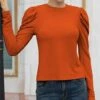 Budget 🎁 IZURIA Orange Puff-Sleeve Top - Plus ✔️