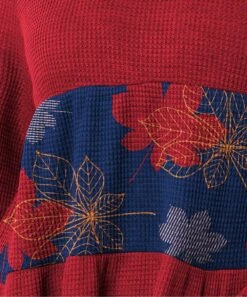 Brand new ⌛ IZURIA Red & Blue Maple Leaf Tiered Tunic - Plus 🛒 -IZURIA Sales Store zu100252145 alt 2 tm1633458340