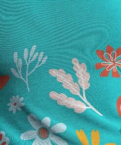 Coupon 👏 IZURIA Teal & Pink Floral Ruched-Sleeve Scoop Neck Top - 👩 Women 🎁 -IZURIA Sales Store zu100666023 alt 3 tm1646771601