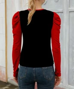 Best deal 👍 IZURIA Black & Red Floral Crewneck Puff-Sleeve Top - Plus ❤️ -IZURIA Sales Store zu100866988 alt 3 tm1635530696