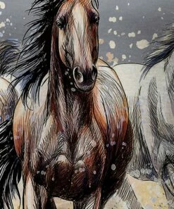 Best deal 🎉 IZURIA Gray & Yellow Horse Crewneck Puff-Sleeve Top - 👩 Women ⭐ -IZURIA Sales Store zu100867098 alt 2 tm1635455769