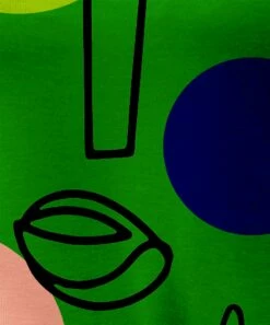 Deals ✔️ IZURIA Green Abstract Face Crewneck Puff-Sleeve Top - 👩 Women 👍 -IZURIA Sales Store zu100874304 alt 2 tm1635455769