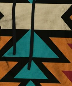 Best Sale ⭐ IZURIA Orange & Teal Geometric Cowl Neck Drawstring Hi-Low Top - 👩 Women 🎉 -IZURIA Sales Store zu101198688 alt 2 tm1637066017