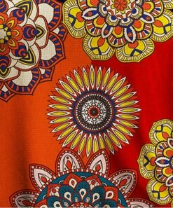 Deals 🌟 IZURIA Orange & Yellow Mandala High-Low Long-Sleeve Tunic - 👩 Women 🤩 -IZURIA Sales Store zu101628418 alt 2 tm1643837290