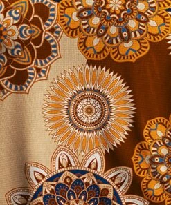 Hot Sale 🤩 IZURIA Brown & Yellow Mandala Hi-Low Long-Sleeve Tunic - 👩 Women 🔥 -IZURIA Sales Store zu101633637 alt 2 tm1644328699