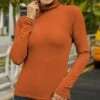 Promo 🔔 IZURIA Orange Long-Sleeve Turtleneck Top - 👩 Women 😉