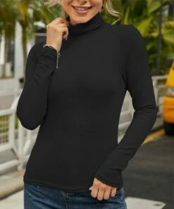 Best deal 👍 IZURIA Black Long-Sleeve Turtleneck Top - 👩 Women & Plus ⌛