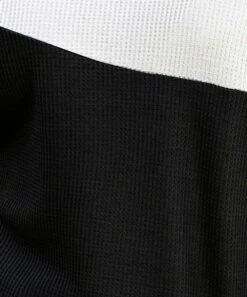 Budget ⭐ IZURIA Black & White Color Block Dolman-Sleeve Waffle-Knit Boatneck Top - 👩 Women ⌛ -IZURIA Sales Store zu101847425 alt 2 tm1640710359