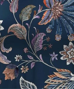 Budget 🎁 IZURIA Dark Blue Floral Long-Sleeve Curve-Hem Hi-Low Tunic - Plus ⭐ -IZURIA Sales Store zu102548832 alt 2 tm1641577846