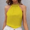Best reviews of 🔥 IZURIA Yellow Ruffle-Accent Halter Top - 👩 Women 🥰