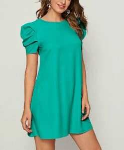 Wholesale 🤩 IZURIA Aqua Puff-Sleeve Shift 👗 Dress - 👩 Women ⌛