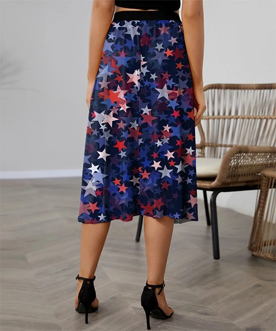 Discount โจ IZURIA Blue & Red Star Elastic-Waist A-Line ๐ Skirt - ๐ฉ Women ๐ 2 Discount โจ IZURIA Blue & Red Star Elastic-Waist A-Line ๐ Skirt - ๐ฉ Women ๐ - Image 2