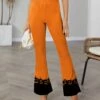 Outlet 🛒 IZURIA Orange & Black Jack-o'-Lanterns High-Waist Flare Pants - 👩 Women ⌛