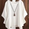Best Sale ✨ IZURIA White Drop-Shoulder Cape-Sleeve Top - 👩 Women & Plus 🤩