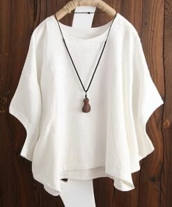 IZURIA Sales Store 23 Best Sale β¨ IZURIA White Drop-Shoulder Cape-Sleeve Top - π© Women & Plus π€©