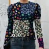 Best deal 🎉 IZURIA Navy & Blue Floral Mutton-Sleeve Crewneck Top - Plus 🤩