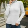 Outlet 🛒 IZURIA White Long-Sleeve Turtleneck - 👩 Women 🥰