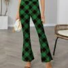 Best Sale ⭐ IZURIA Black & Green Plaid Elastic-Waist Flare Pants - 👩 Women ⭐