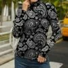 Best Pirce 🎉 IZURIA Black & White Paisley Long-Sleeve Turtleneck - 👩 Women 🧨