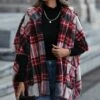 Outlet ✔️ IZURIA Black & Red Plaid Pocket Open-Front Fleece Jacket - 👩 Women 😉