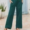 Flash Sale 👍 IZURIA Dark Cyan Pocket Tulip-Hem Straight-Leg Pants - Plus ✔️