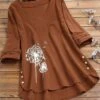 Brand new 👏 IZURIA Tan Dandelion & White Dandelion Tunic - Plus 😍