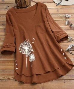 Brand new 👏 IZURIA Tan Dandelion & White Dandelion Tunic - Plus 😍