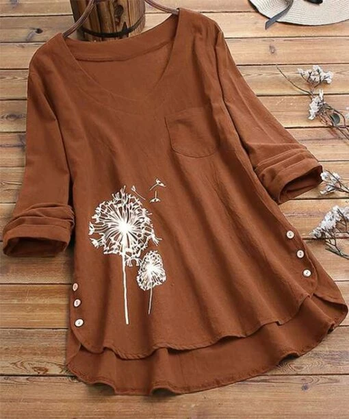 Brand new 👏 IZURIA Tan Dandelion & White Dandelion Tunic - Plus 😍 -IZURIA Sales Store zu108992521 main tm1664034239