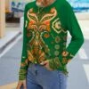 Cheapest 🥰 IZURIA Green & Orange Arabesque Long-Sleeve Raglan Top - 👩 Women 🌟