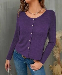 Buy ✔️ IZURIA Purple Button-Up Cardigan - Plus ⌛