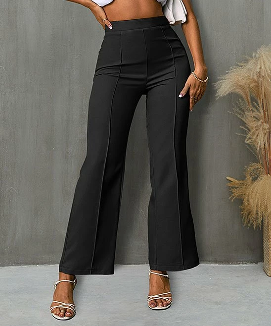 Top 10 🎁 IZURIA Black Elastic-Waist Straight-Leg Pants - Plus 👏 2 Top 10 🎁 IZURIA Black Elastic-Waist Straight-Leg Pants - Plus 👏 - Image 2