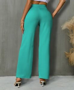 Best Sale 🛒 IZURIA Turquoise Elastic-Waist Straight-Leg Pants - 👩 Women & Plus 👍 -IZURIA Sales Store zu110613494 alt 2 tm1669680871