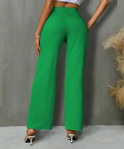 Hot Sale 🔔 IZURIA Green Elastic-Waist Straight-Leg Pants - 👩 Women & Plus ✔️ -IZURIA Sales Store zu110613500 alt 2 tm1669680871