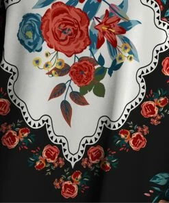 Cheap 🎉 IZURIA Black & Red Floral Three-Quarter Sleeve Shift 👗 Dress - 👩 Women 🤩 -IZURIA Sales Store zu98284172 alt 2 tm1628173972