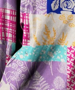 Hot Sale 🛒 IZURIA Purple & Blue Patchwork Floral Off-Shoulder Tunic - 👩 Women 🛒 -IZURIA Sales Store zu98895279 alt 2 tm1630522935