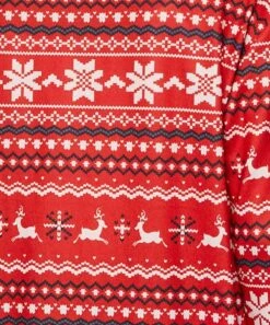 Best deal 🎉 IZURIA White & Red Geometric Stripe Reindeer Longline Open Cardigan - 👩 Women 🎁 -IZURIA Sales Store zu98961807 alt 4 tm1631118359