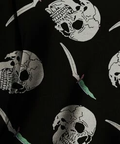 Promo 🌟 IZURIA Black Skull Keyhole Buttoned-Band Cutout Neck Top - 👩 Women ⭐ -IZURIA Sales Store zu99281023 alt 2 tm1659997722