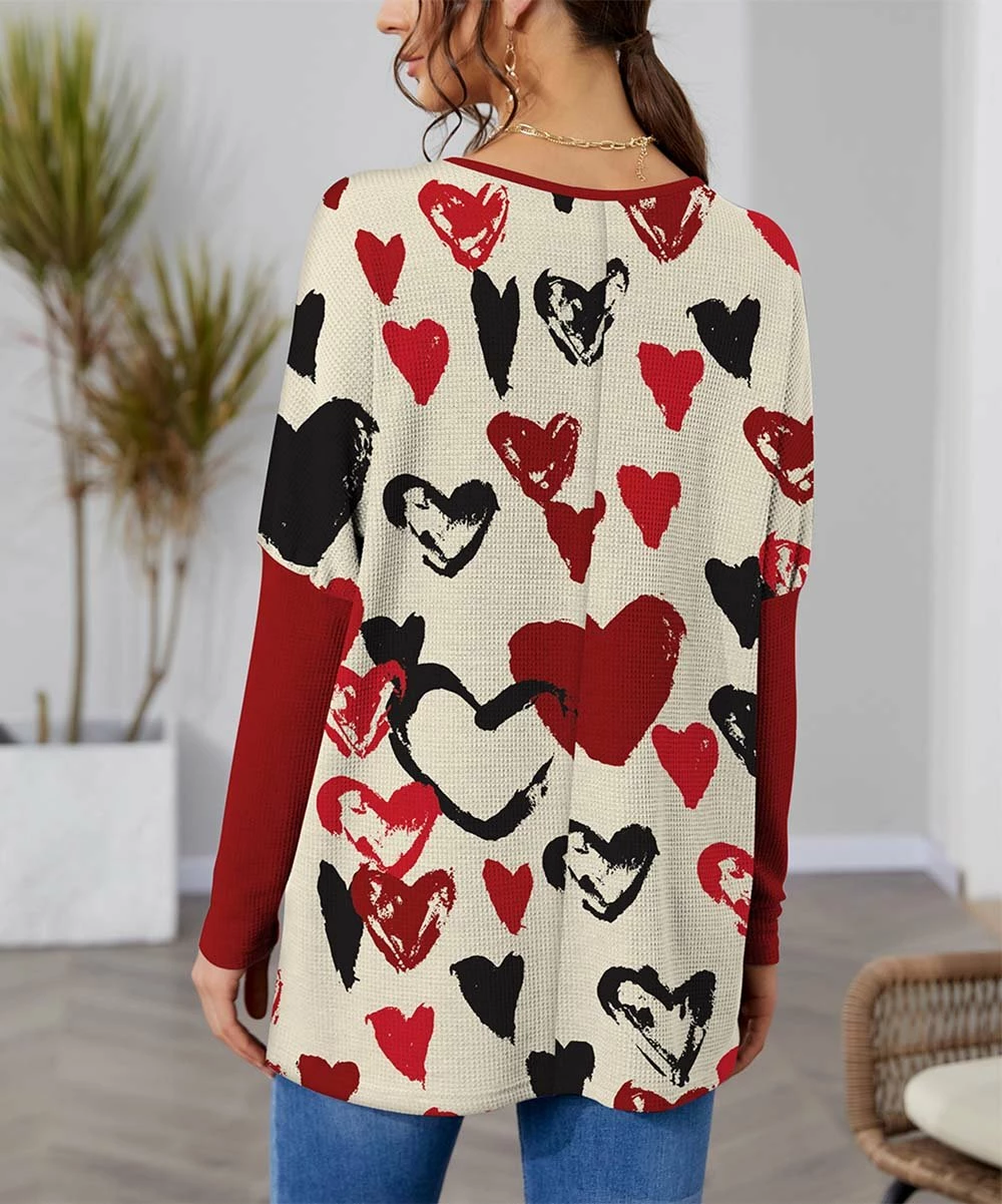 Cheap β IZURIA Apricot & Red Heart Balloon-Sleeve Waffle-Knit Tunic - π© Women & Plus 𧨠2 Cheap β IZURIA Apricot & Red Heart Balloon-Sleeve Waffle-Knit Tunic - π© Women & Plus 𧨠- Image 2
