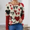 Cheap ⌛ IZURIA Apricot & Red Heart Balloon-Sleeve Waffle-Knit Tunic - 👩 Women & Plus 🧨
