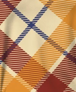 Flash Sale 🔔 IZURIA Wine & Orange Plaid Mock Neck Flutter-Sleeve Top - Plus ⭐ -IZURIA Sales Store zu99621211 alt 2 tm1632944973